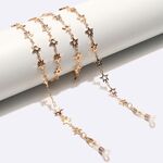 Gold-colored metal non-slip chain, with copper star, for glasses and masks GL1600