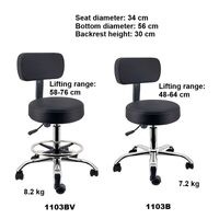 Round rotary lift roller stool with waterproof seat and back 1103B