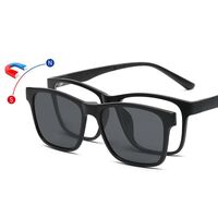 Оправа пластиковая TR90/PC + комплект из 5 поляризационных солнцезащитных насадок (клипон) на магните + кожаная сумка El Dorado EL9502