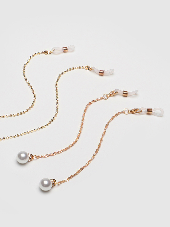 Colorful glasses chain set of two-piece golden and silver GM040