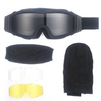 Safety shockproof tactical anti-fog goggles, set with 3 lens, 战术-ESCS海绵-套装-DX