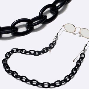 Acrylic non-slip matte chain, oval concave shape, for glasses and masks GB115