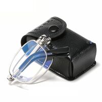 Folding metal reading glasses Z101 with button case, diopters from +1.00 to +4.00, RMC=62-64