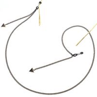 Металлическая нескользящая цепочка черного цвета, с подвеской треугольник, для очков и масок GL292