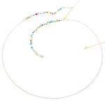 Metal non-slip chain, with round glasse beads, for glasses and masks GL178