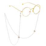 Silver-colored metal non-slip chain, with ball, for glasses and masks GL270