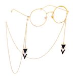 Gold-colored metal non-slip chain, with triangle pendant, for glasses and masks GL480