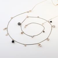 Gold-colored metal non-slip chain, with crystal, for glasses and masks GL1018