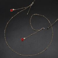 Gold-colored metal non-slip chain, with pearls, for glasses and masks GL572