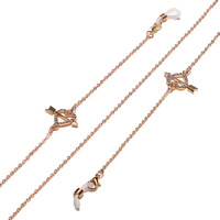 Golden rhinestone crown glasses chain GL1212