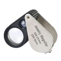 Folding magnifier 7805-双镜头-XX, diameter: 21 mm, 8 mm. Magnification: 10X, 25X