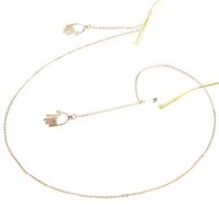 Металлическая нескользящая цепочка золотого цвета, c ладонью, для очков и масок GL003