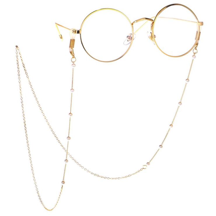 Metal non-slip chain, with pearls, for glasses and masks GL099-2