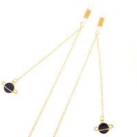 Металлическая нескользящая цепочка золотого цвета, с подвеской в виде планеты, для очков и масок GL313