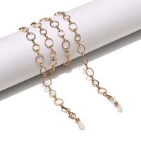 Gold-colored metal non-slip chain, with copper round, for glasses and masks GL1486