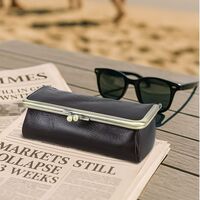 Eyeglasses genuine leather clutch bag with snap CF4014