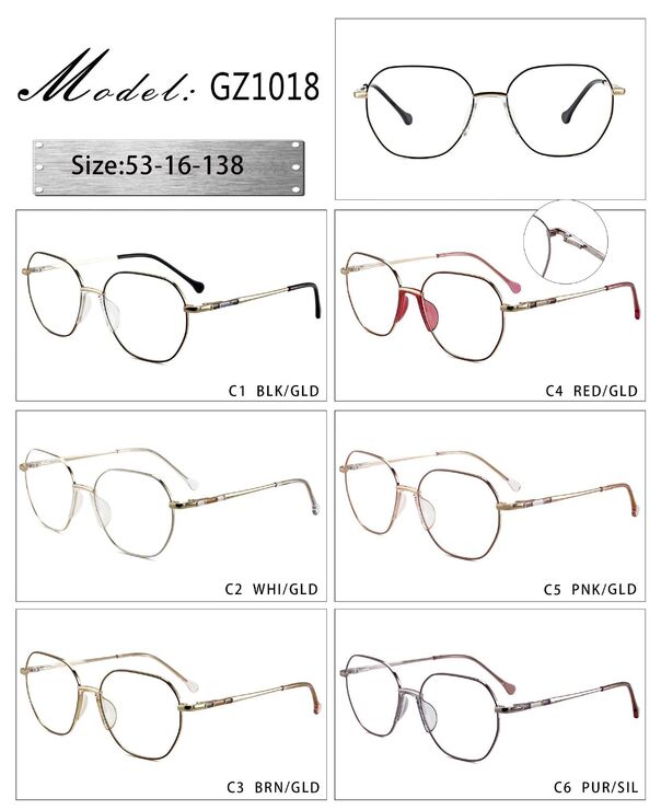 Metal frame with soft nose pad and spring hinges GZ1018-DA