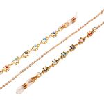 Gold-colored metal non-slip chain, with colorful elephant, for glasses and masks GL1650