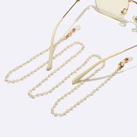 Gold-colored metal non-slip chain, with white crystal, for glasses and masks GL1275