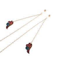 Gold-colored metal non-slip chain, with pendant wings of angel, for glasses and masks GL815