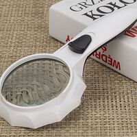 Magnifier with universal backlight, magnifying glass with handle 600554H-XX, diameter: 48 mm, magnification: 6X
