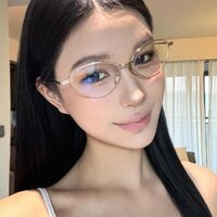 Metal glasses with blue light protection for women 606-6277-31301-PN