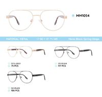 Metal men's frame for glasses with spring hinges MM1054