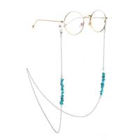Metal non-slip chain, with turquoise stones, for glasses and masks GL897
