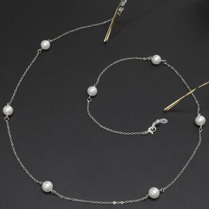 Metal non-slip chain, with large pearl, for glasses and masks GL223