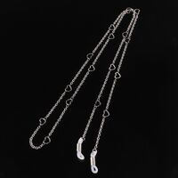 Steel-colored metal non-slip chain, withheart, for glasses and masks GS012