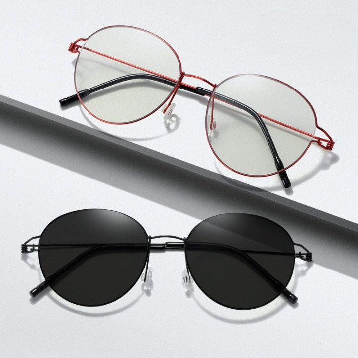 Очки фотохромные металлические с защитой от синего света KY848钢丝变色眼镜