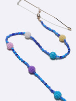 Fashion mixed color rice bead glasses chain with fur balls GL1318