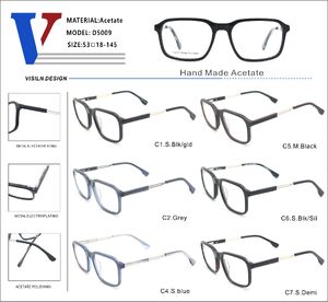 Plastic acetate frame with spring hinges D5009-DA