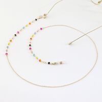 Металлическая нескользящая цепочка золотого цвета, с цветными кристаллами, для очков и масок GL988