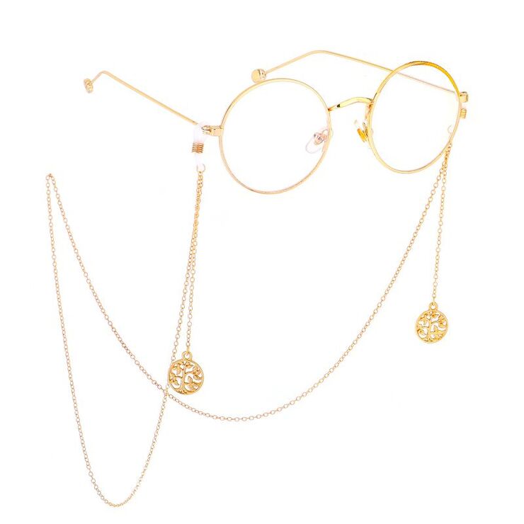 Metal non-slip chain, with tree of life pendant, for glasses and masks GL472