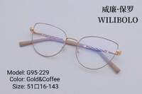 Metal ultrathin frames, with spring hinges Wilibolo G95-229