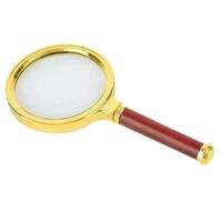 Magnifier, magnifying glass with handle S木柄90-XX-1, diameter: 90 mm, magnification: 6X