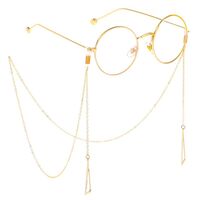 Gold-colored metal non-slip chain, with a triangle pendant, for glasses and masks GL284