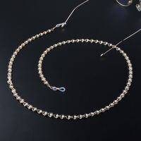 Металлическая нескользящая цепочка золотого цвета, с жемчугом, для очков и масок GL973