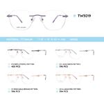 Titanium metal rimless frame TW3019