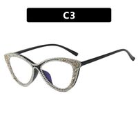Plastic glasses with blue light protection for women 22029镶钻-PN