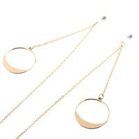 Gold-colored metal non-slip chain, with circle pendant, for glasses and masks GL005