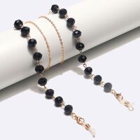 Gold-colored metal non-slip chain, with round black crystal, for glasses and masks GL1590