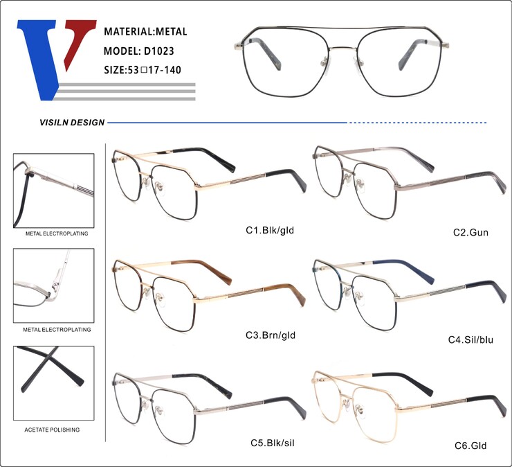 Metal nylor frame with spring hinges D1023-DA