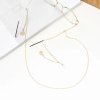 Металлическая нескользящая цепочка золотого цвета, с цветком ромашки, для очков и масок GA021