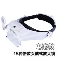 Binocular magnifier with backlight, magnifying glass with head mount 81000G-XX, magnification: 1,5X, 2X, 2,5X, 3X, 3,5X, 8X ... 15X