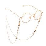 Gold-colored metal non-slip chain, with disc, for glasses and masks GL746