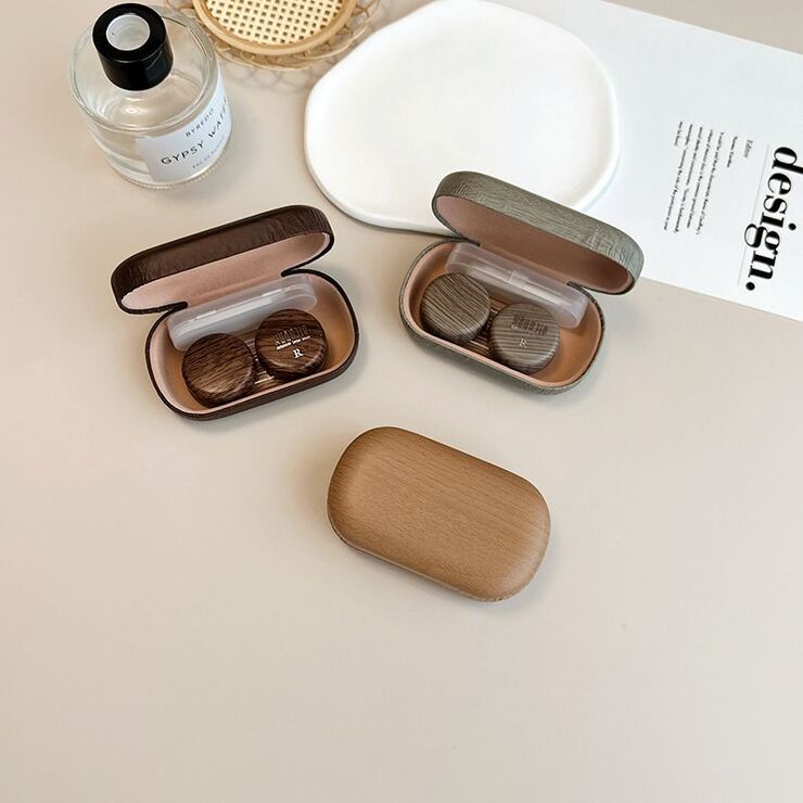 Mini soft contact lens kit ZZ60皮盒木纹套装