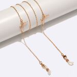 Gold-colored metal non-slip chain, with white butterfly, for glasses and masks GL1577