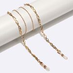 Gold-colored metal non-slip chain, with number 8, for glasses and masks GL1551